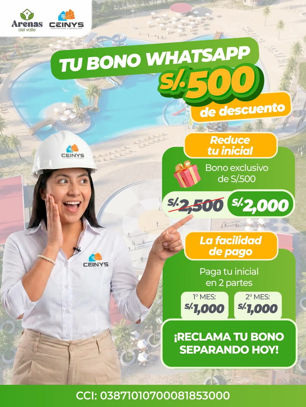 Campaña de bono por WhatsApp de Ceinys